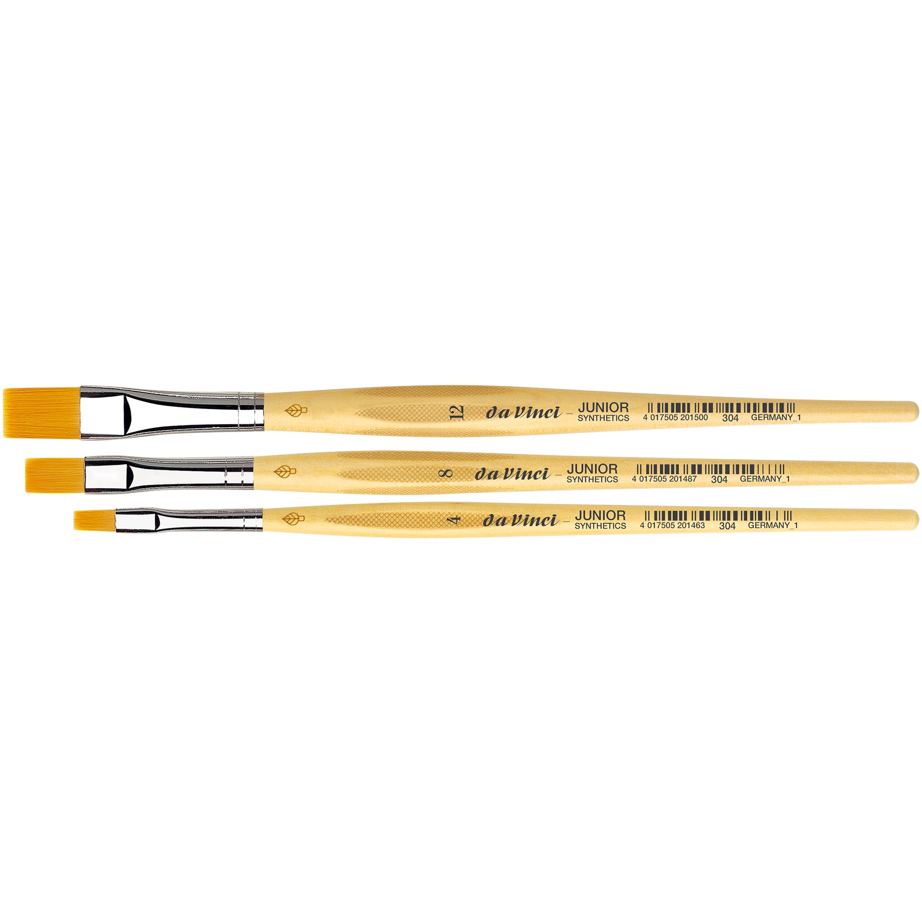 JUNIOR Synthetics Hobby Brushes, Synthetic, Acrylic & Tempera, Series 304, Assorted Sizes, 3 Brush Set