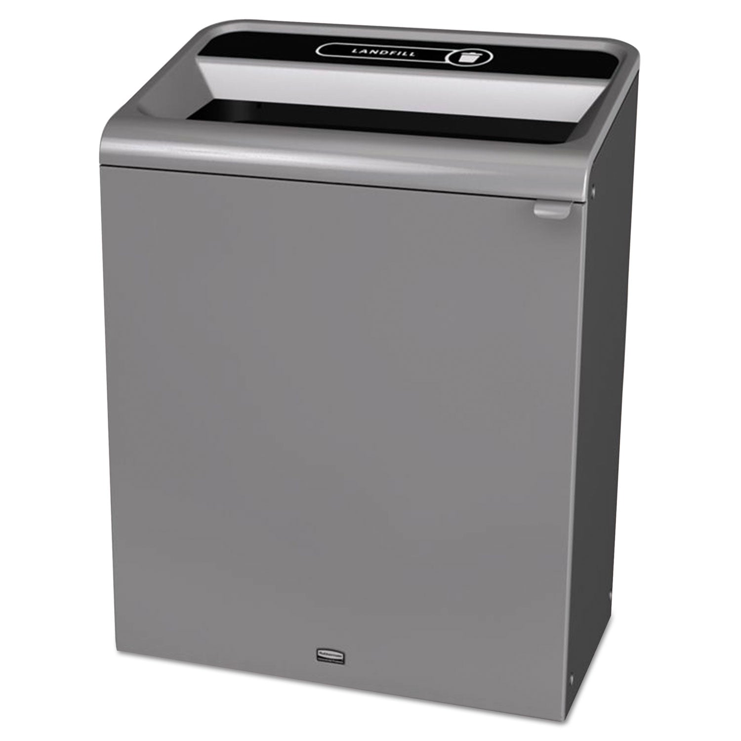 Rubbermaid Commercial Configure 1 Stream Gray Container, Open Top, 45 Gallon, Stainless Steel, Textured Black/Gray Stenni, 1 Each
