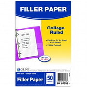 C-Line Products Mini Size Filler Paper, White, 50 Filler Paper/Pack, 48 Packs/Set