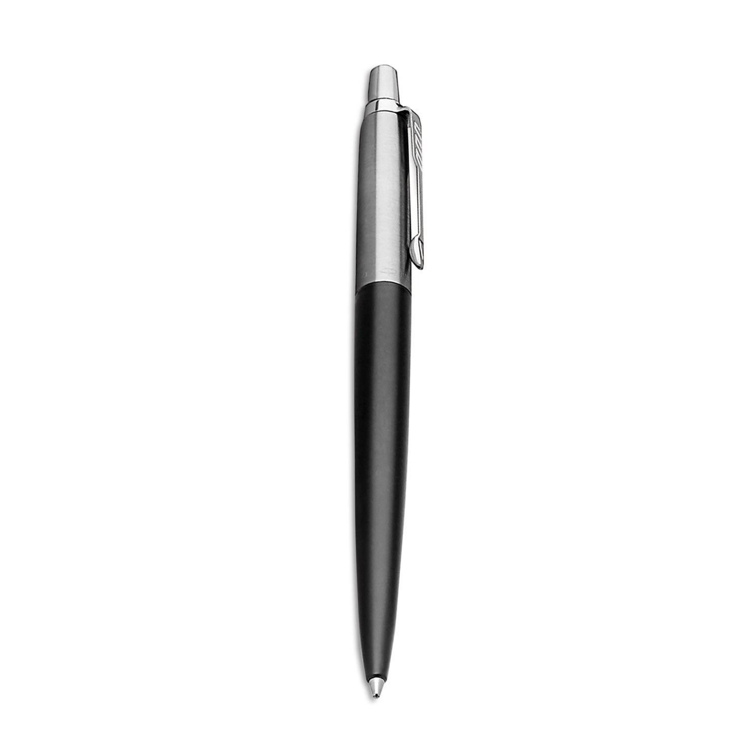 Medium Pen Point - Retractable - Blue Ink - Polished Chrome Stainless Steel Barrel - 1 Each