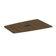 OfficeSource  72.5" Half Boat Shape Top (Top Only) - Modern Walnut