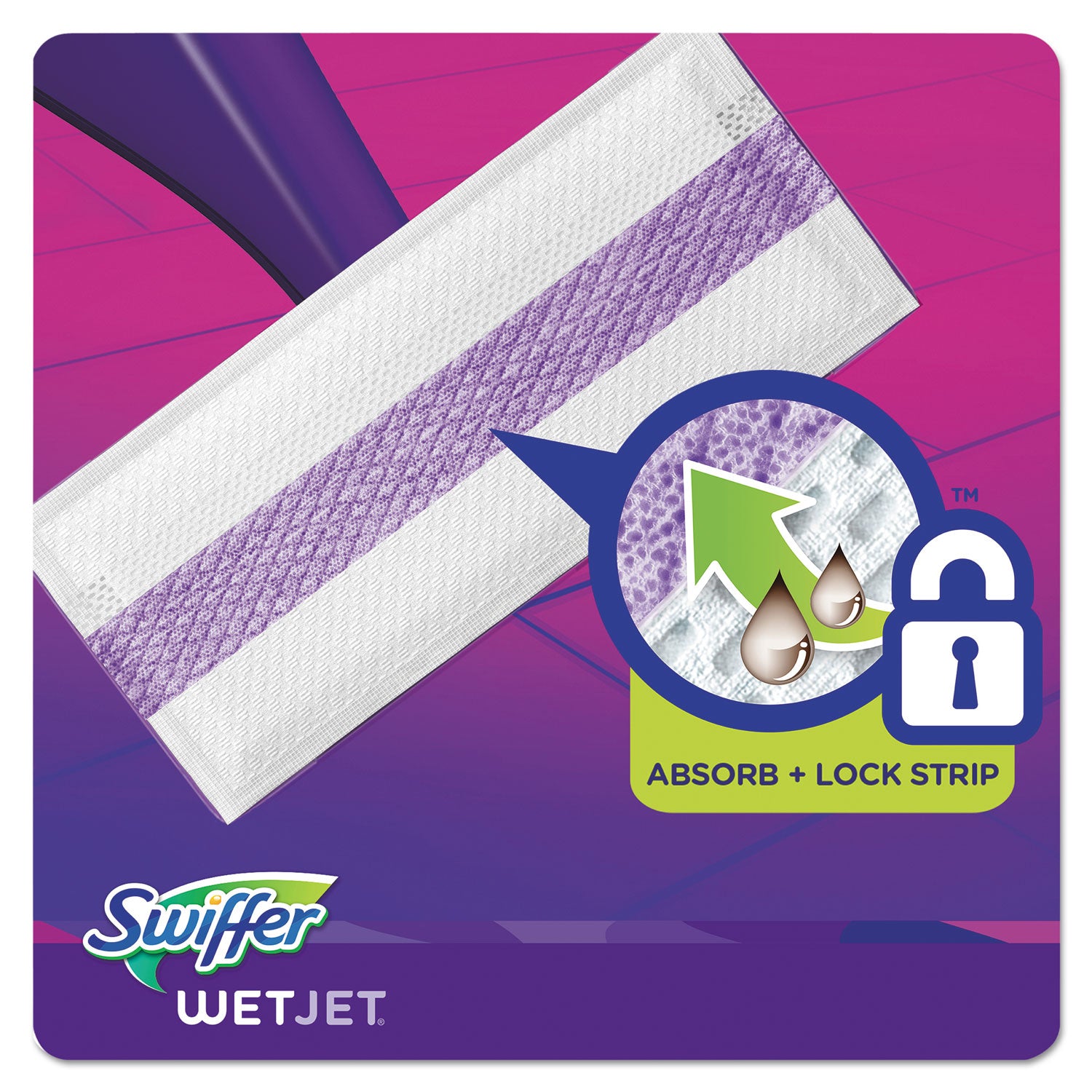 Swiffer WetJet Mopping Pad Refill - 10" Length - Absorbent, Textured - Cotton - Green - 24 / Box