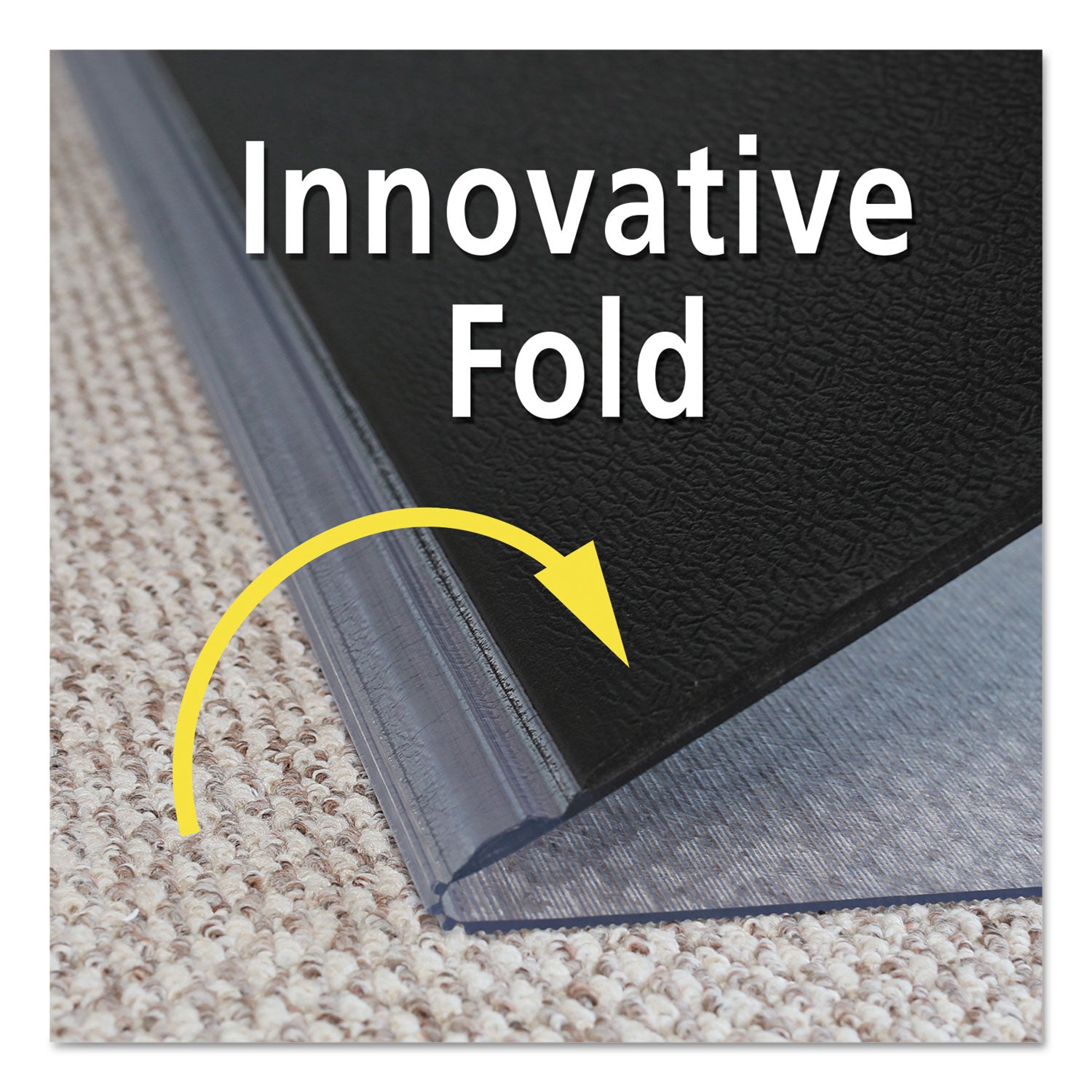 Hard Floor, Carpeted Floor - 53" Length x 45" Width - Rectangular - Clear, Black - 1 Each
