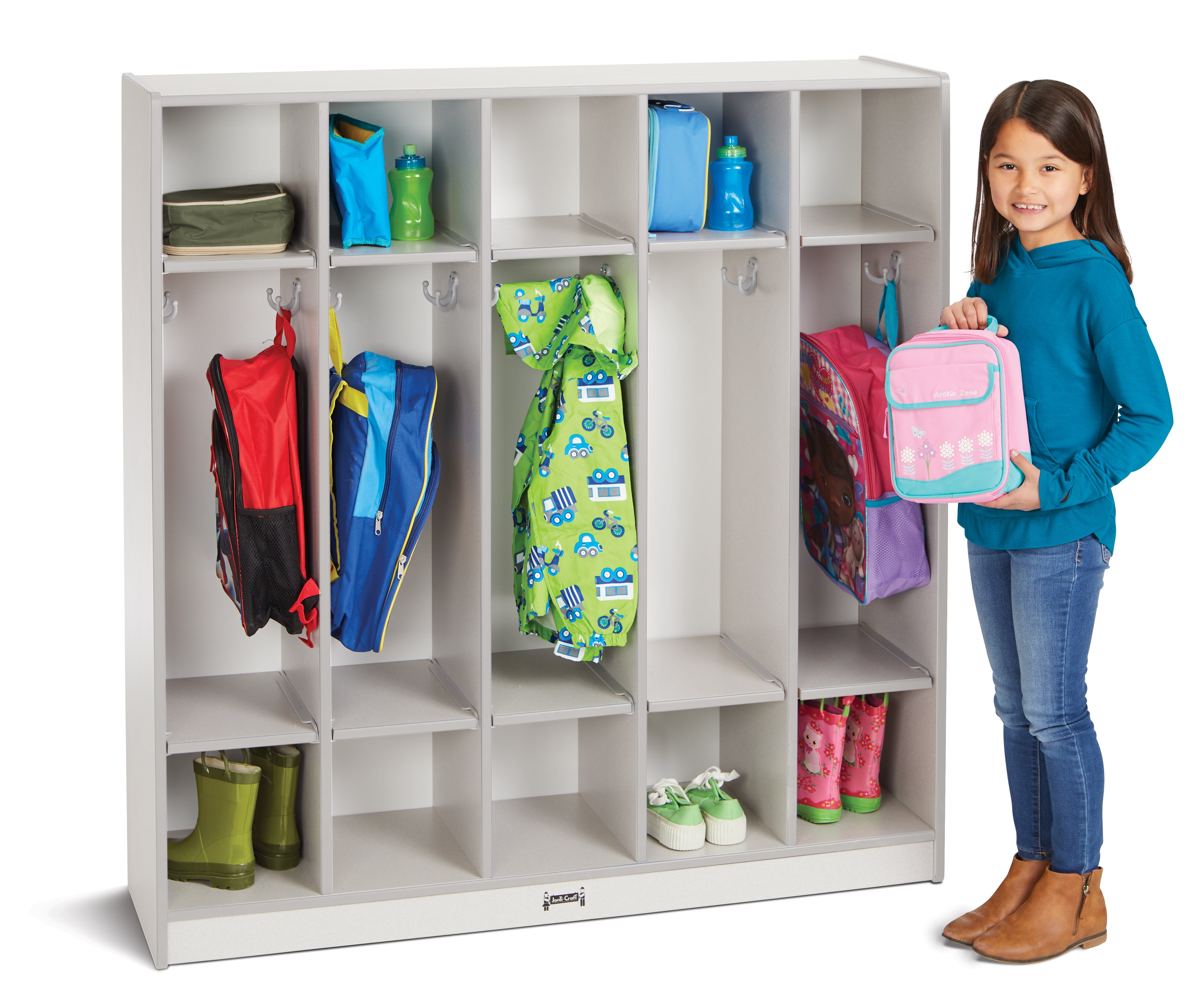 Rainbow Accents® 5 Section Coat Locker  - Gray