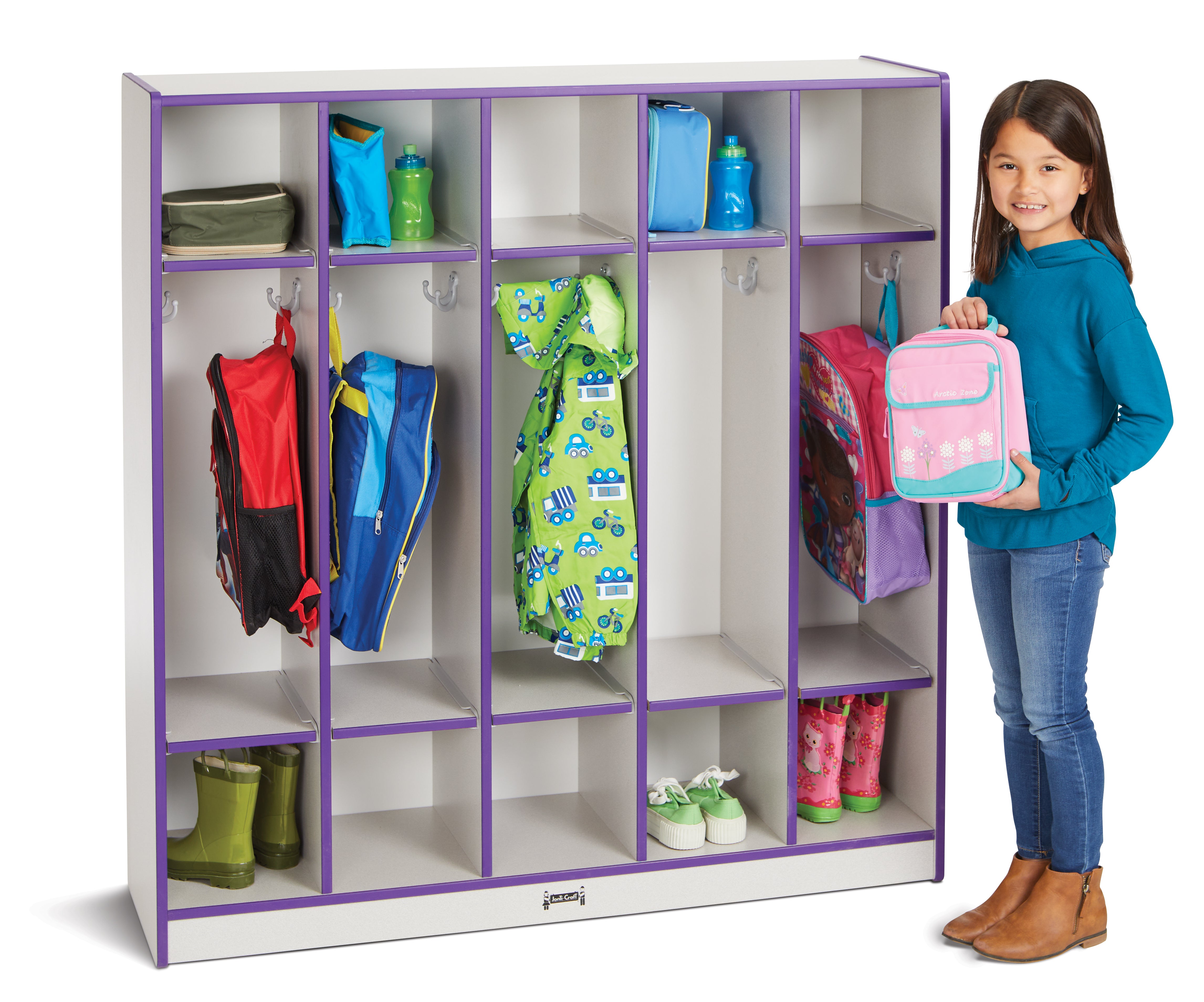 Rainbow Accents® 5 Section Coat Locker - Purple