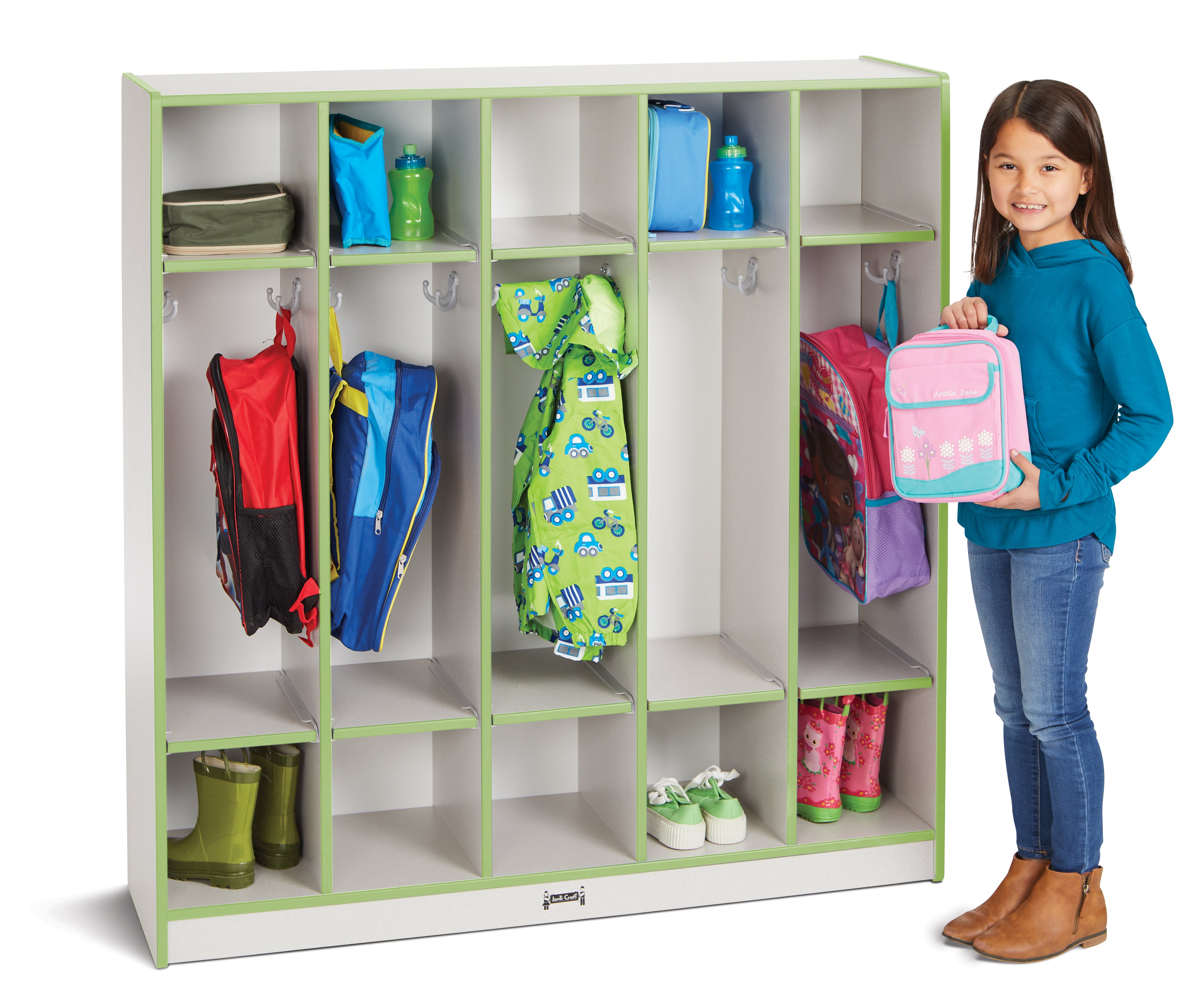 Rainbow Accents® 5 Section Coat Locker - Key Lime Green