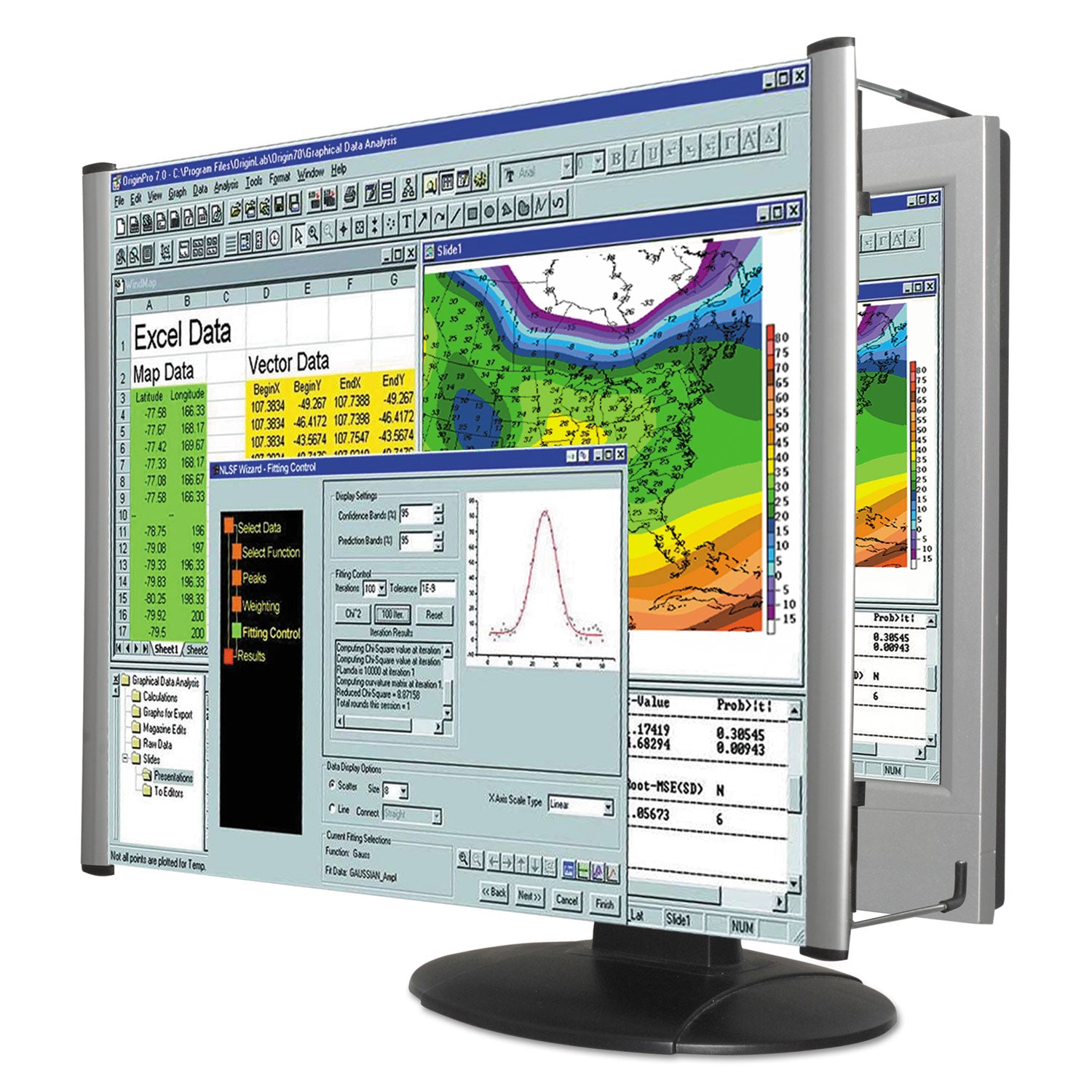 Kantek MaxView Monitor Magnifier, 24" Length, 14.3" Height x 7" Width, Silver, 1 Each