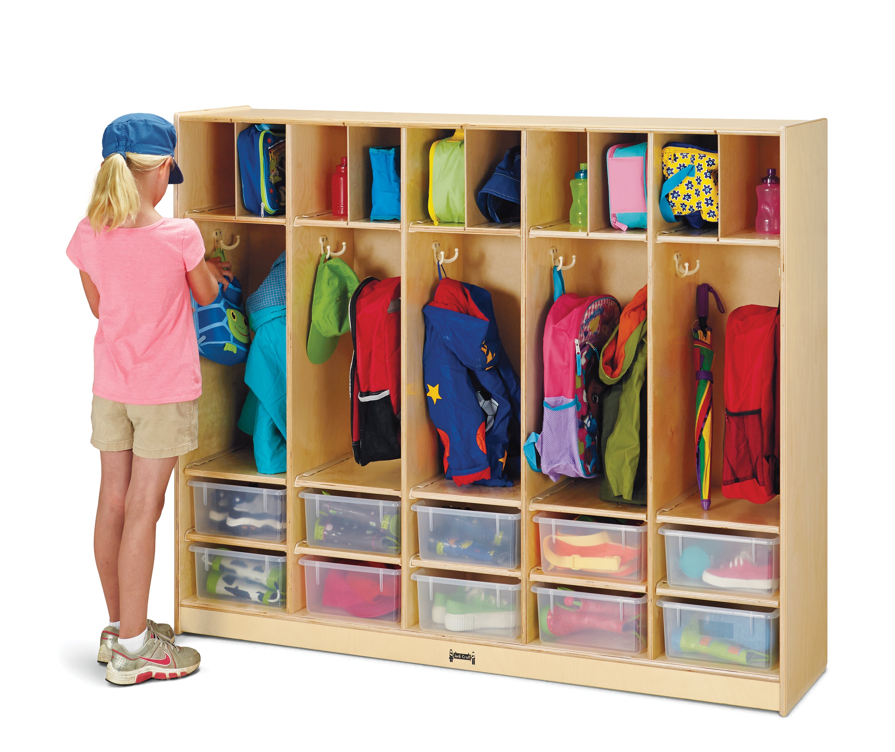 Jonti-Craft® Large Locker Organizer – with 10 Clear Tubs
