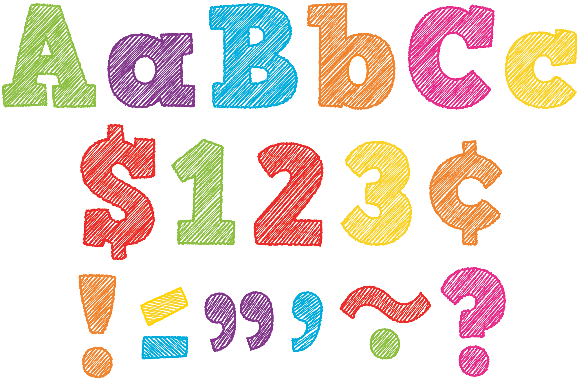 Scribble Bold Block 4" Letters Combo Pack
