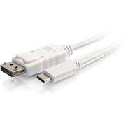 C2G USB Adapter, USB C to Display Port, 4K, 30Hz, White, 3 Feet (0.91 Meters), Cables to Go 26879