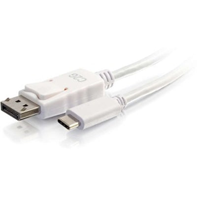 C2G USB Adapter, USB C to Display Port, 4K, 30Hz, White, 3 Feet (0.91 Meters), Cables to Go 26879
