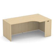 OfficeSource Laminate Credenza with Right Corner Extension - 66''W - Maple