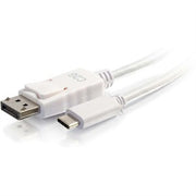 C2G USB Adapter, USB C to Display Port, 4K, 30Hz, White, 9 Feet (2.74 Meters), Cables to Go 26881