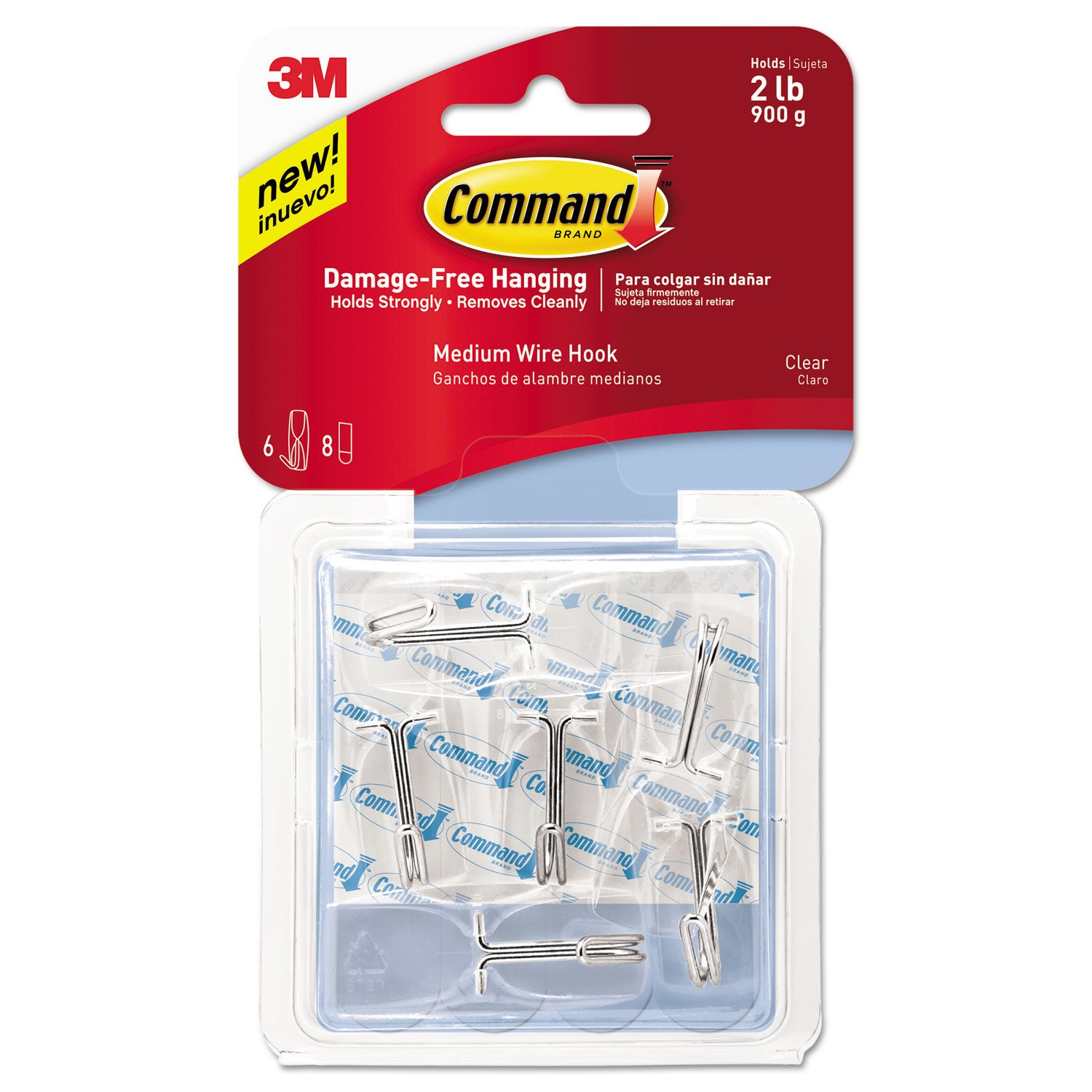 Command Hook - 2.2" Height x 2.2" Width - Clear