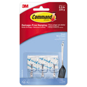 Clear Hooks and Strips, Small, Plastic/Metal, 0.5 lb Capacity, 3 Hooks and 4 Strips/Pack
