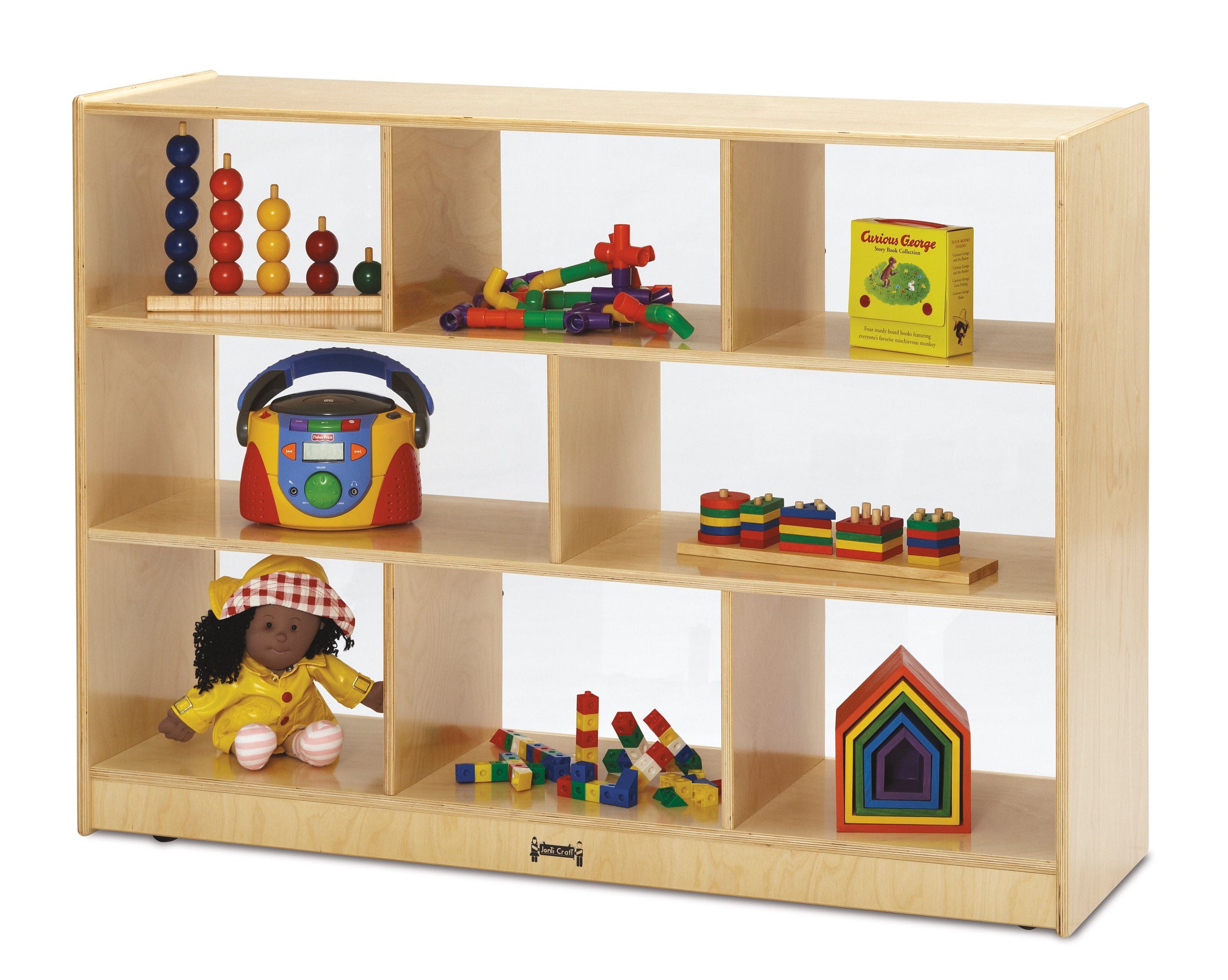 Jonti-Craft® Super-Sized Single Mobile Storage Unit - See-Thru Back