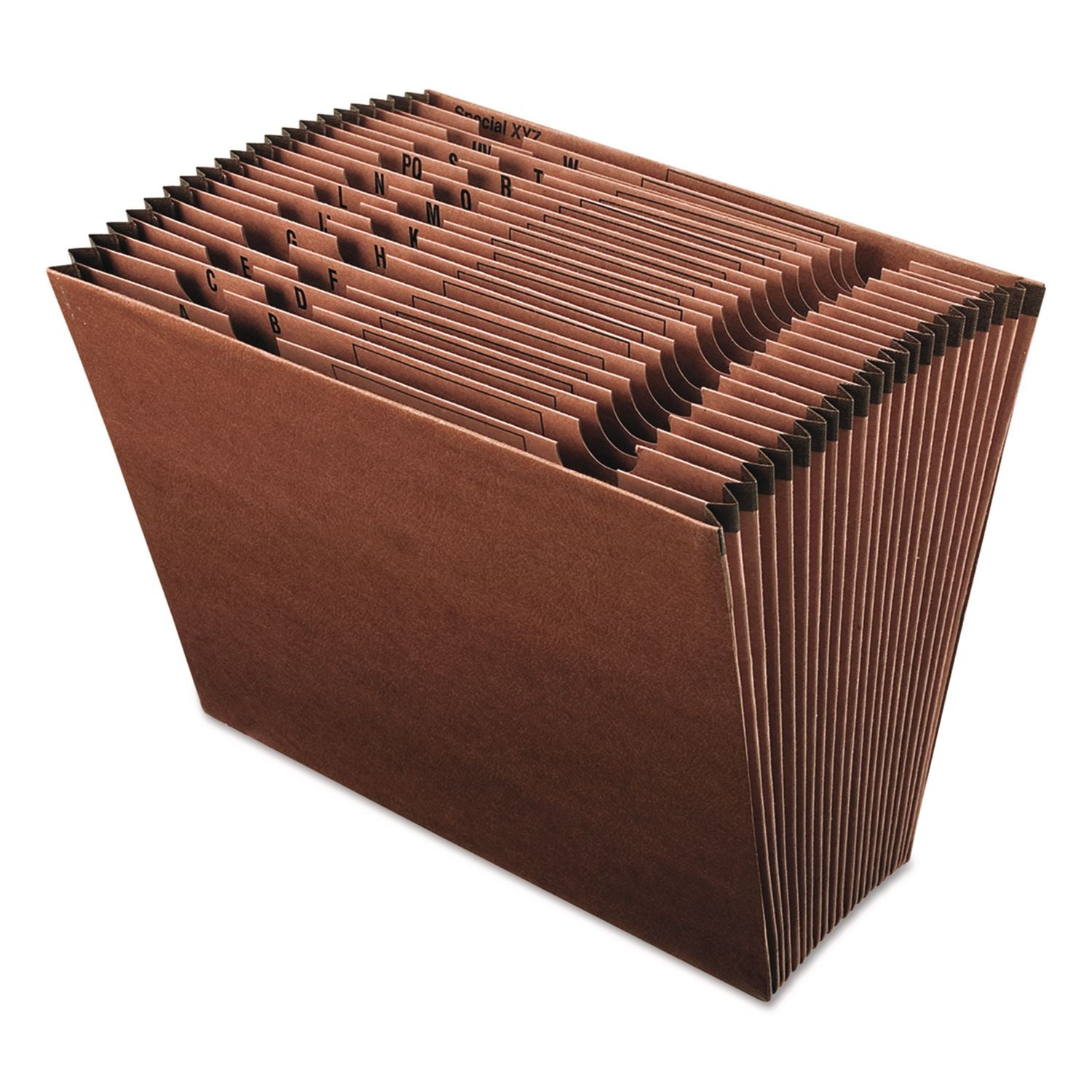 Pendaflex Letter Recycled Expanding File - 8 1/2" x 11" - 21 Pocket(s) - Red Fiber - Red Fiber - Reinforced Gusset, Burst Resistance, Tear Resistant, Preprinted - 100% Recycled - 1 Each