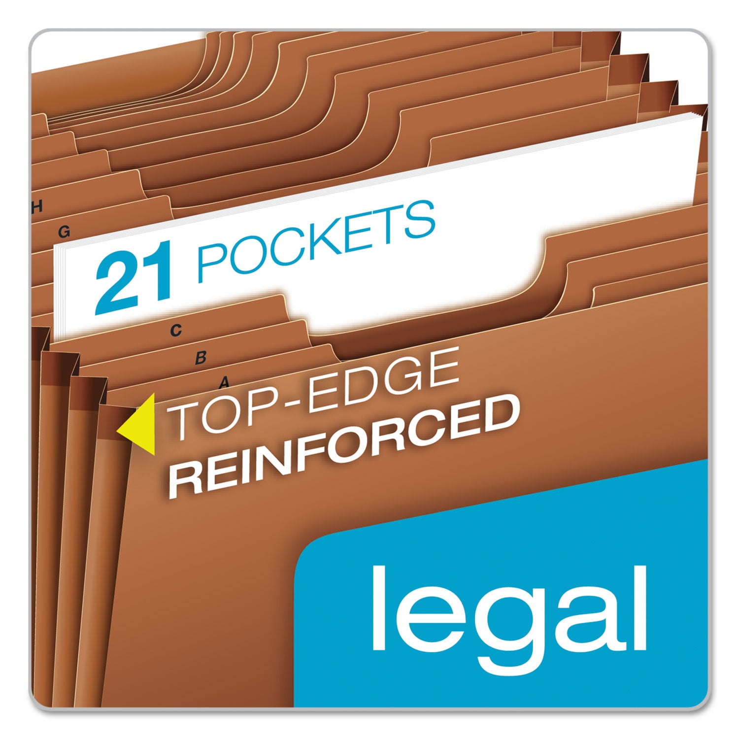 15" x 10" - 21 Pocket(s) - Top Tab Location - 80 pt. - Tyvek - Brown - Reinforced, Heavy Duty, Reinforced Gusset - 10% Recycled - 1 Each