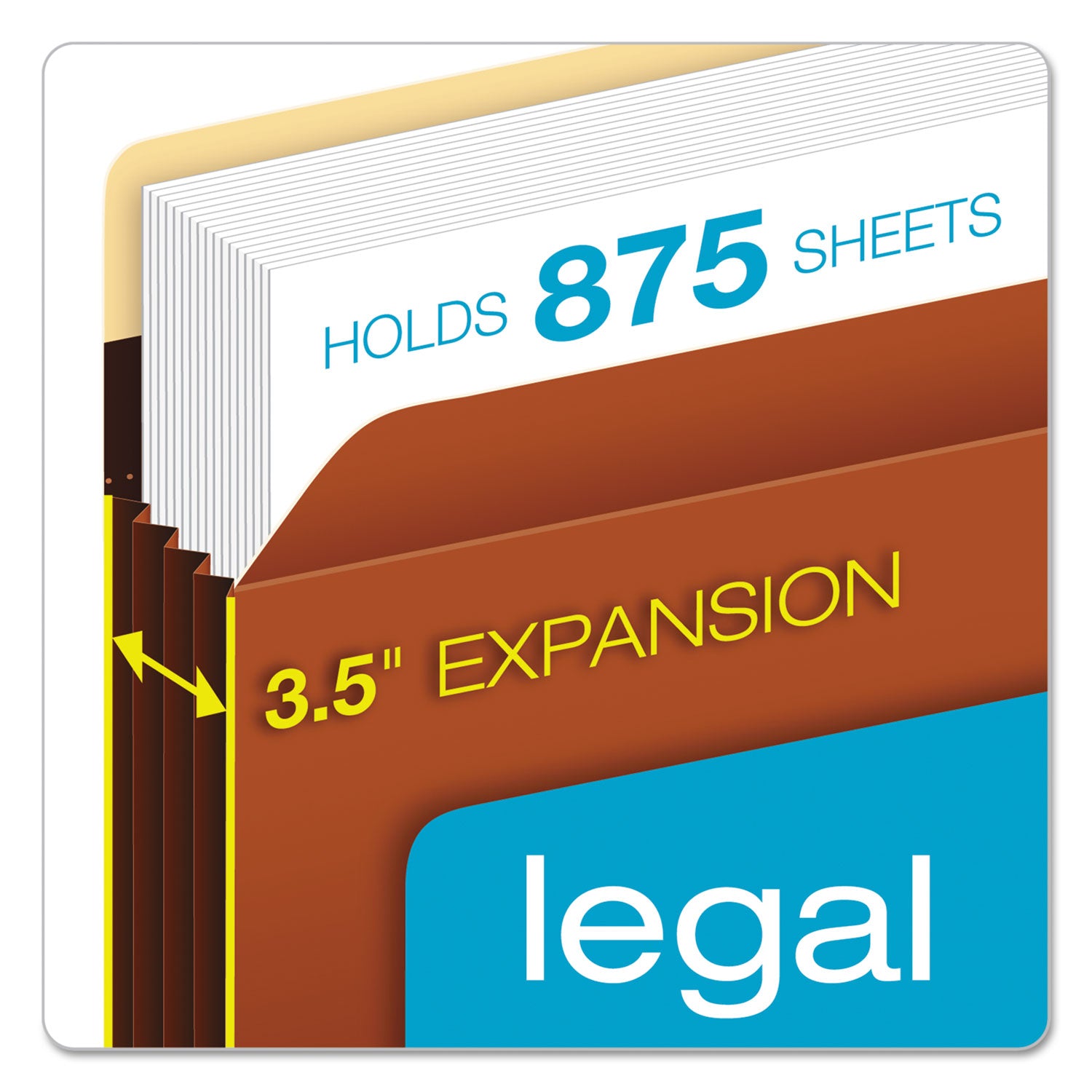 Pendaflex Legal Recycled Expanding File - 8 1/2" x 14" - 3 1/2" Expansion - 24 pt. - Tyvek - Brown - Reinforced Gusset, Reinforced Base, Heavy Duty, Tear Resistant, Wear Resistant, Durable - 10% Recycled - 25 / Box