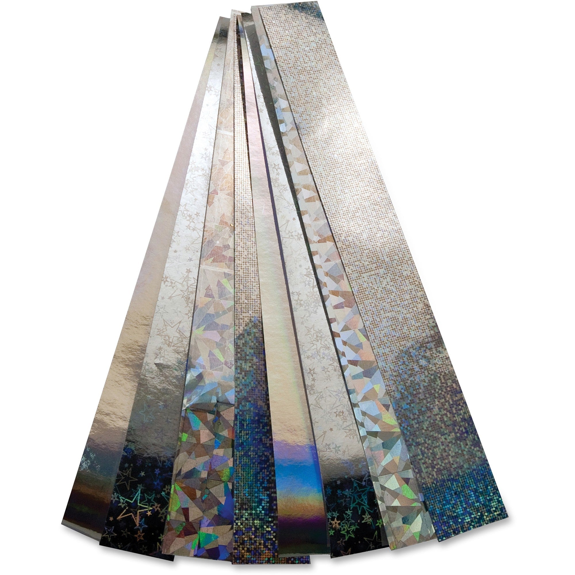 Hygloss Non-gummed Holographic Chain Strips  Silver  1 Pack (Quantity)