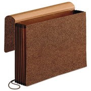 10" x 15" - 5 1/4" Expansion - Red Fiber - Red - Reinforced Gusset, Moisture Resistant, Elastic Closure, Flap, Rip Proof Gusset - 10% Recycled - 1 Each