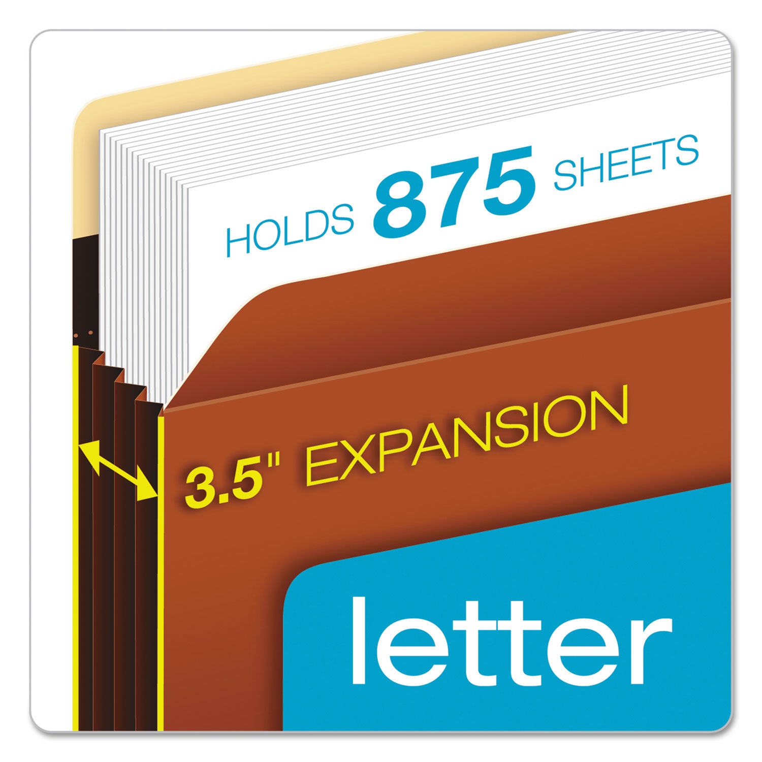 Pendaflex Letter Recycled Expanding File - 8 1/2" x 11" - 3 1/2" Expansion - 24 pt. - Tyvek - Brown - Reinforced, Heavyweight Cover, Heavy Duty, Tyvek Gusset, Reinforced Gusset, Wear Resistant, Tear Resistant, Flap Closure - 10% Recycled - 10 / Box