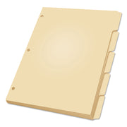 5 x Divider(s) - Blank Tab(s) - 5 Tab(s)/Set - 8.5" Divider Width x 11" Divider Length - 3 Hole Punched - Manila Tab(s) - 10% Recycled - Punched, Acid-free - 1 Box