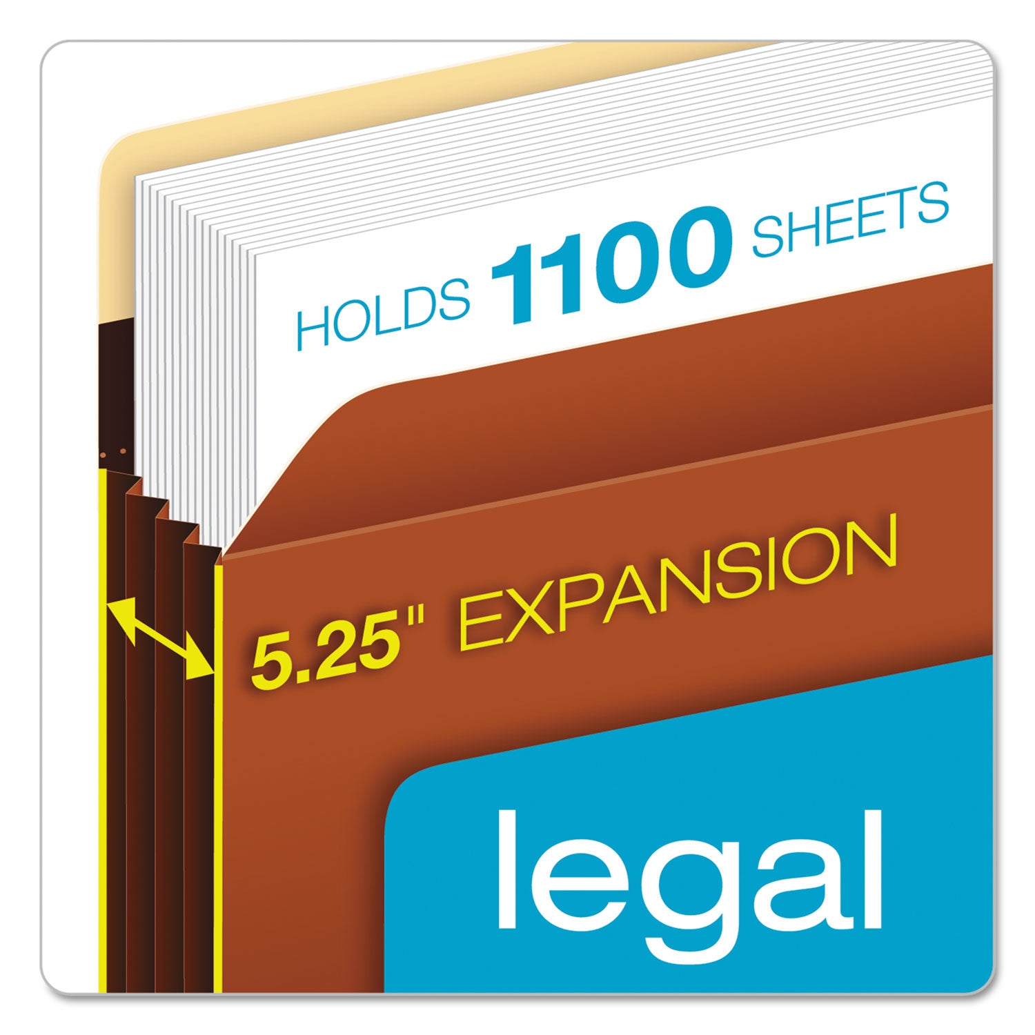 Pendaflex Legal Recycled Expanding File - 8 1/2" x 14" - 5 1/4" Expansion - 24 pt. - Tyvek - Brown - Reinforced, Reinforced Gusset, Heavy Duty, Tear Resistant, Wear Resistant, Durable - 10% Recycled - 10 / Box