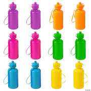 Neon Sport Water Bottles - 12 Pieces