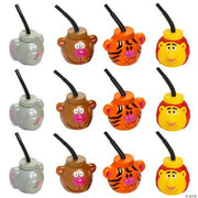 Zoo Animal Sipper Cups - 12 Pieces