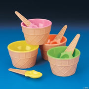 Plastic Ice Cream Dishes - 12 Pieces