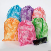 Tie Dye Drawstring Bag - 12 Pieces