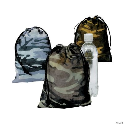 Camouflage Drawstring Bag - 12 Pieces