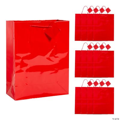 Large Red Gift Bags - 12 Pieces