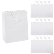 Large White Gift Bags - 12 Pieces