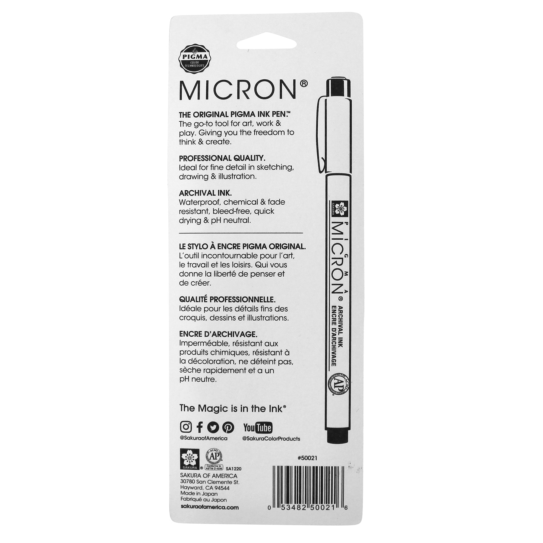 Pigma Micron Pens, Size 03 Fine Point, Black, 3-Pack, Blister Pack