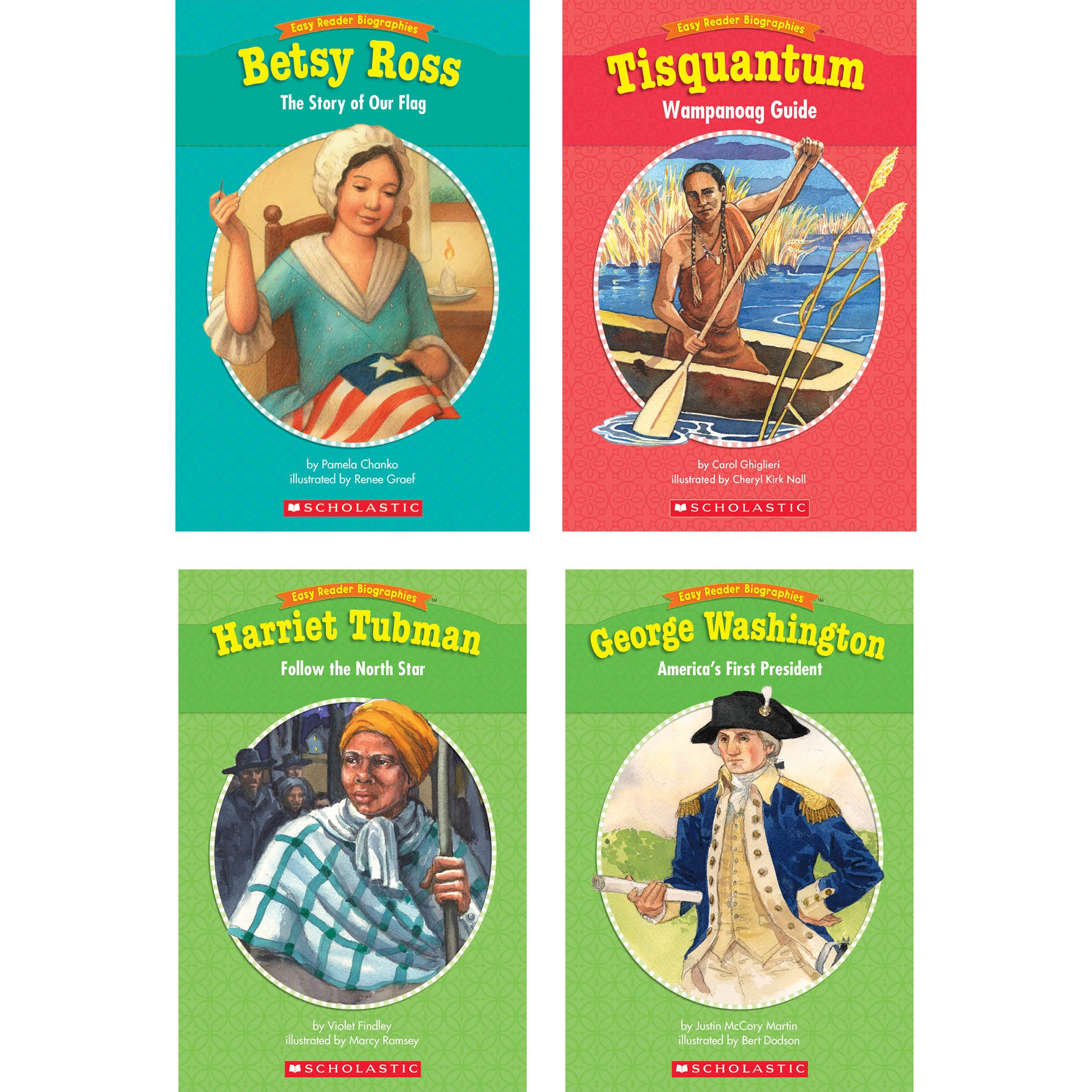 Easy Reader Biographies Book Set, 60 Books, 5 Copies of 12 Biographies
