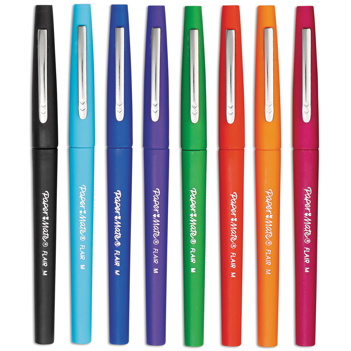 Medium Pen Point - Black, Purple, Blue, Red, Green, Orange, Magenta, Turquoise, Lime Ink - Water Based - 48 / Box