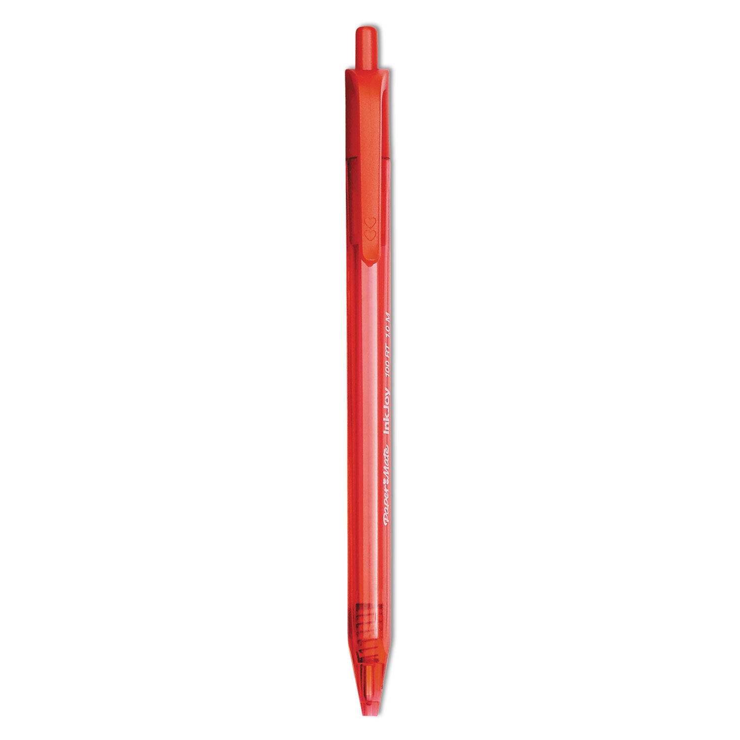 Paper Mate InkJoy 100 RT Pens - 1 mm Medium Pen Point - Retractable - Red Ink - Translucent Barrel - 1 Dozen