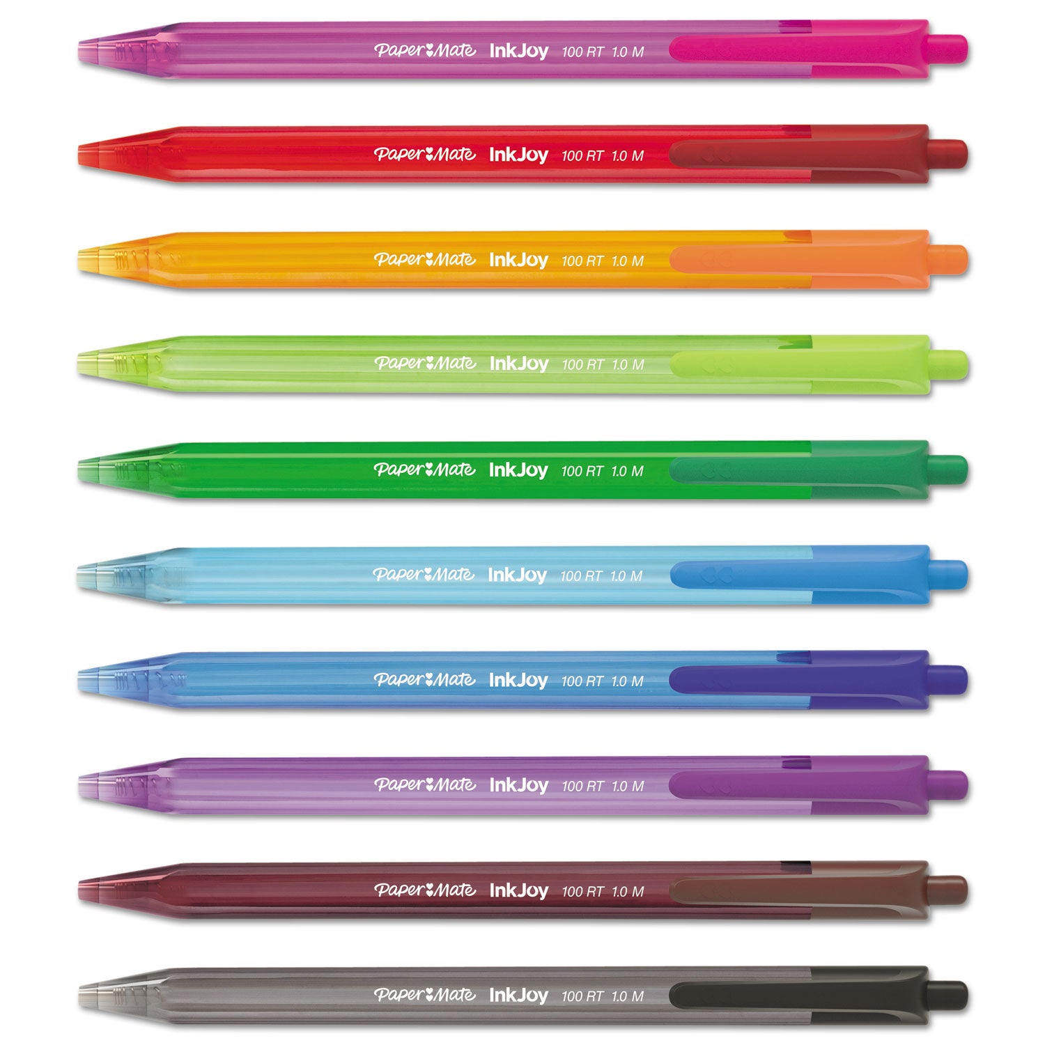 InkJoy 100 RT Ballpoint Pen, Retractable, Medium 1 mm, Assorted Ink and Barrel Colors, 20/Pack