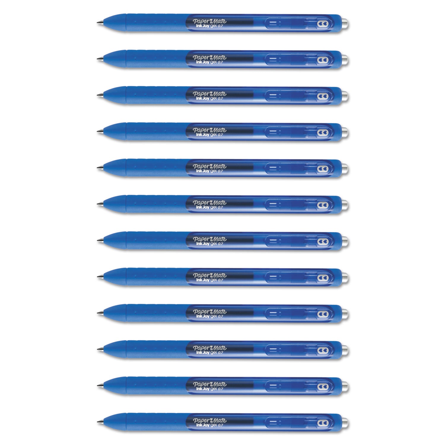 Paper Mate InkJoy Gel Pen - 0.7 mm Pen Point - Retractable - Blue Ink - Gel-based - Blue Barrel - 1 Dozen
