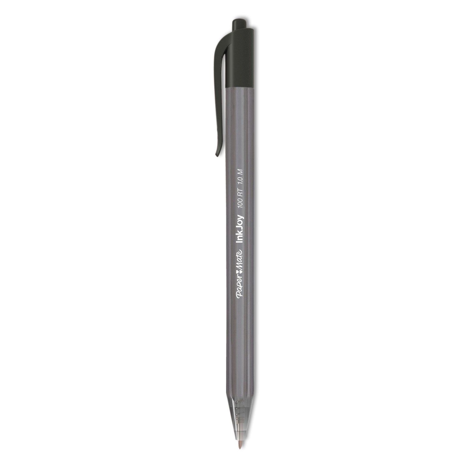 Paper Mate InkJoy 100 RT Pens - 1 mm Medium Pen Point - Retractable - Black Ink - Translucent Barrel - 1 Dozen