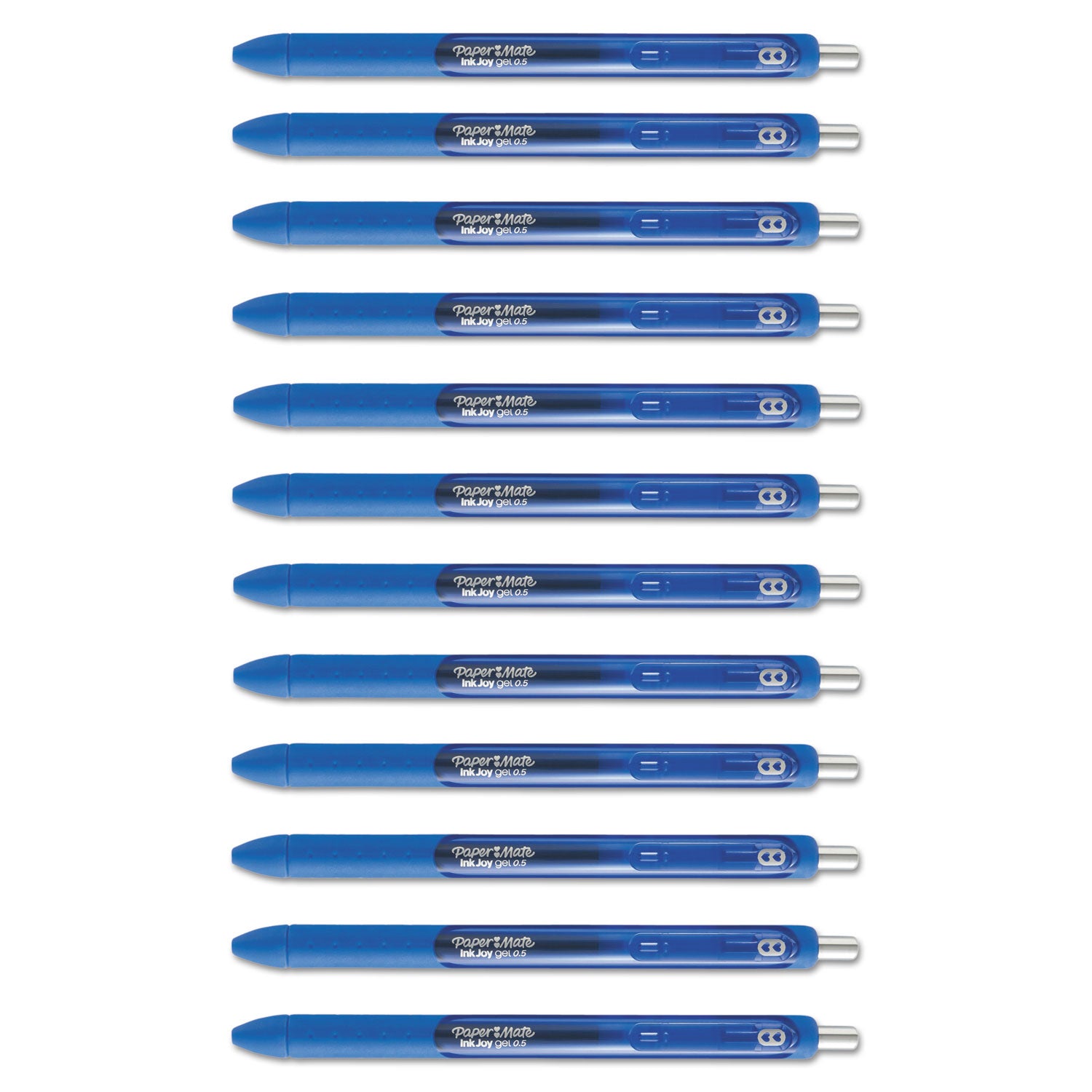 Paper Mate InkJoy Gel Pen - 0.5 mm Pen Point - Retractable - Blue Ink - Gel-based - Blue Barrel - 1 Dozen