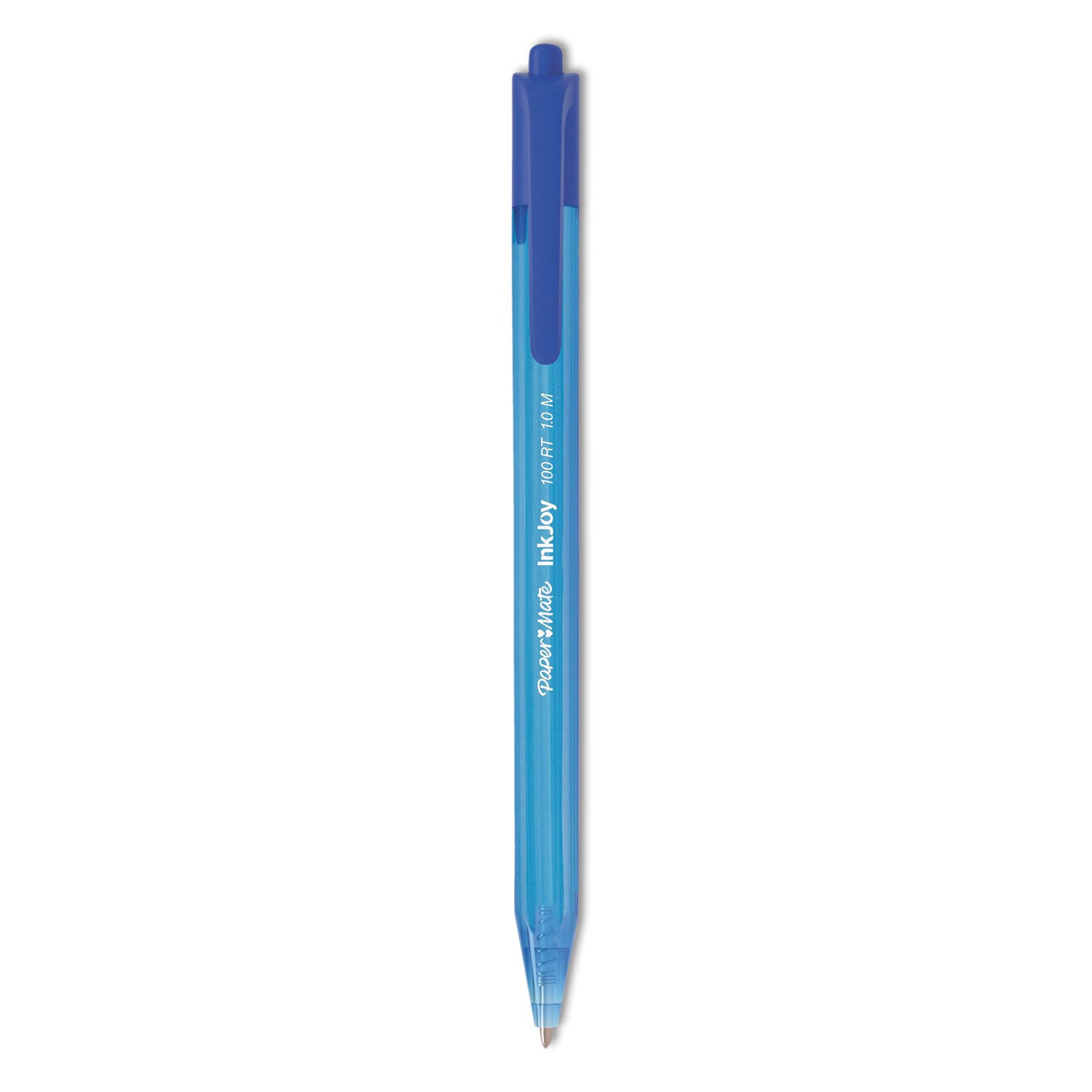 Paper Mate InkJoy 100 RT Pens - 1 mm Medium Pen Point - Retractable - Blue Ink - Translucent Barrel - 1 Dozen
