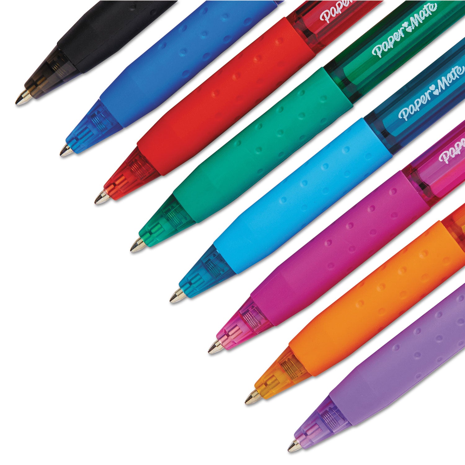 Paper Mate Inkjoy 300 RT Ballpoint Pens - 1 mm Pen Point - Retractable - Green, Magenta, Red, Orange, Turquoise, Black, Blue, Purple Ink - Assorted Barrel - 8 / Pack
