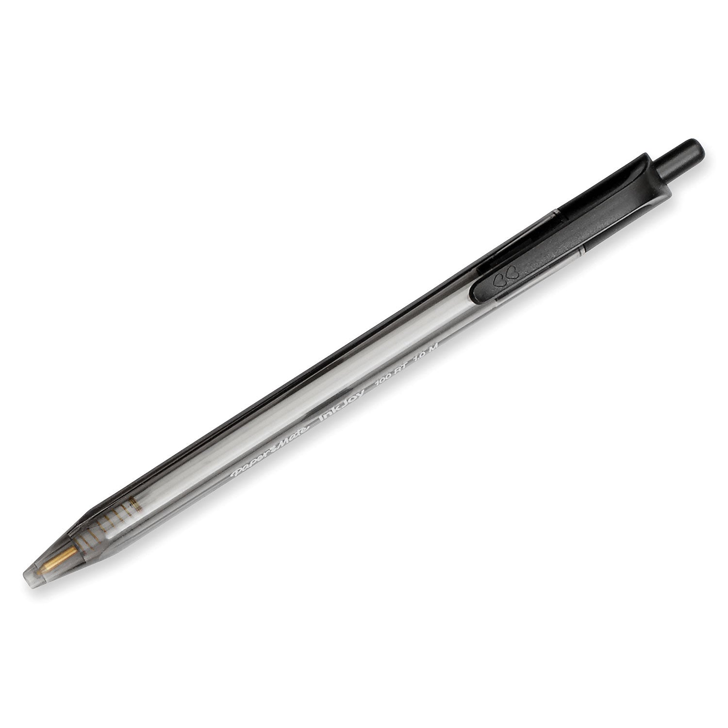 Paper Mate InkJoy 100 RT Pens - 1 mm Medium Pen Point - Retractable - Black Ink - Translucent Barrel - 1 Dozen