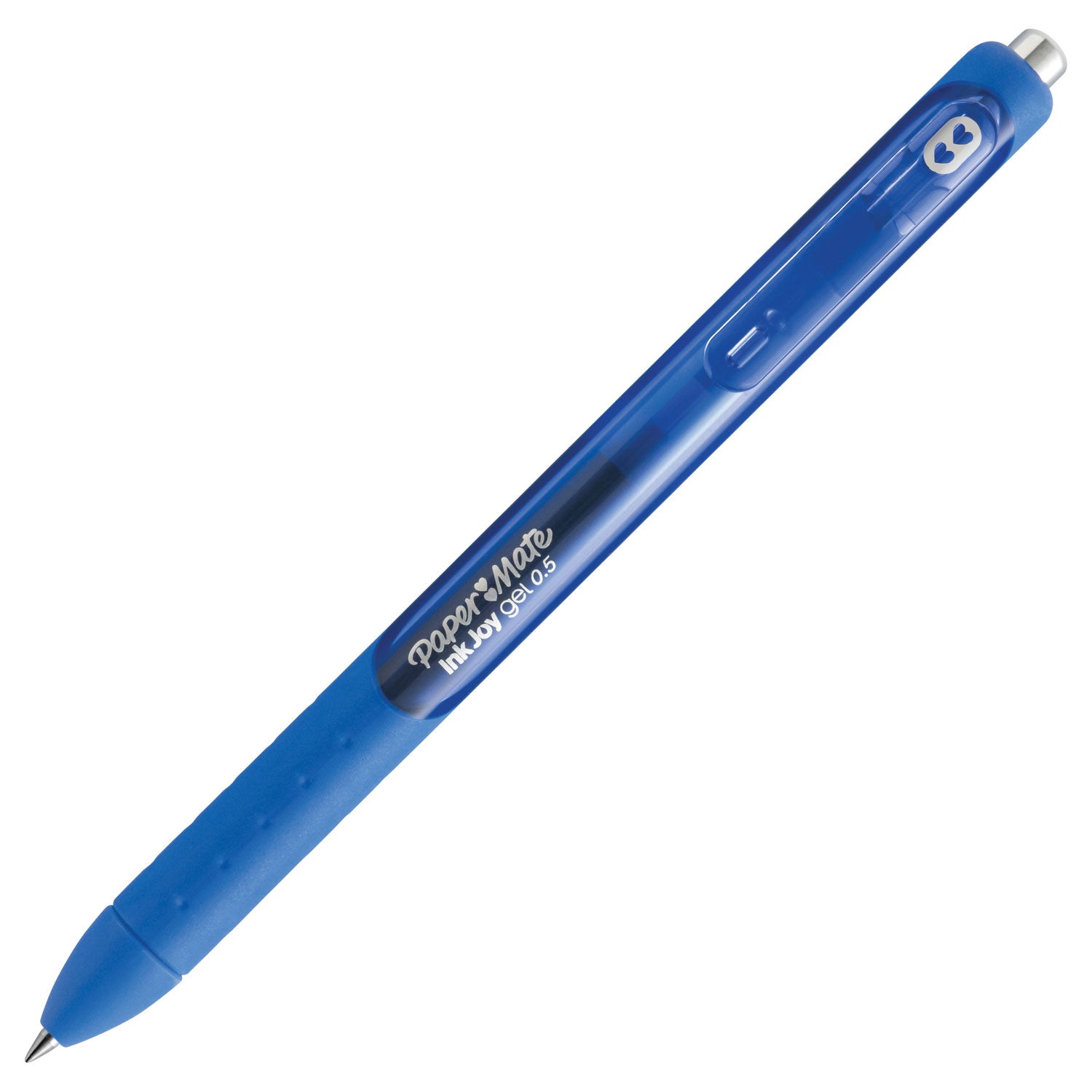 Paper Mate InkJoy Gel Pen - 0.5 mm Pen Point - Retractable - Blue Ink - Gel-based - Blue Barrel - 1 Dozen