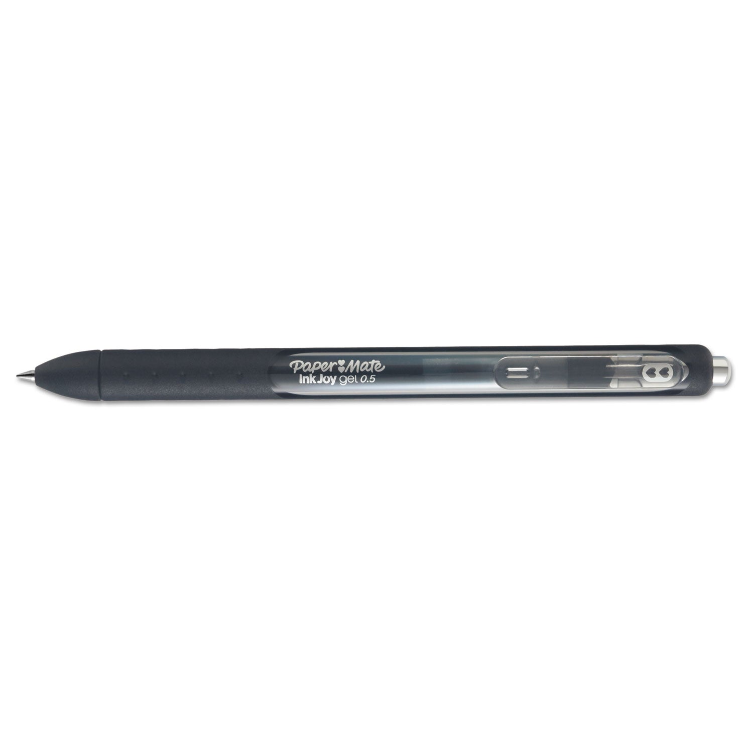 Paper Mate InkJoy Gel Pen - 0.5 mm Pen Point - Retractable - Black Ink - Gel-based - Black Barrel - 1 Dozen