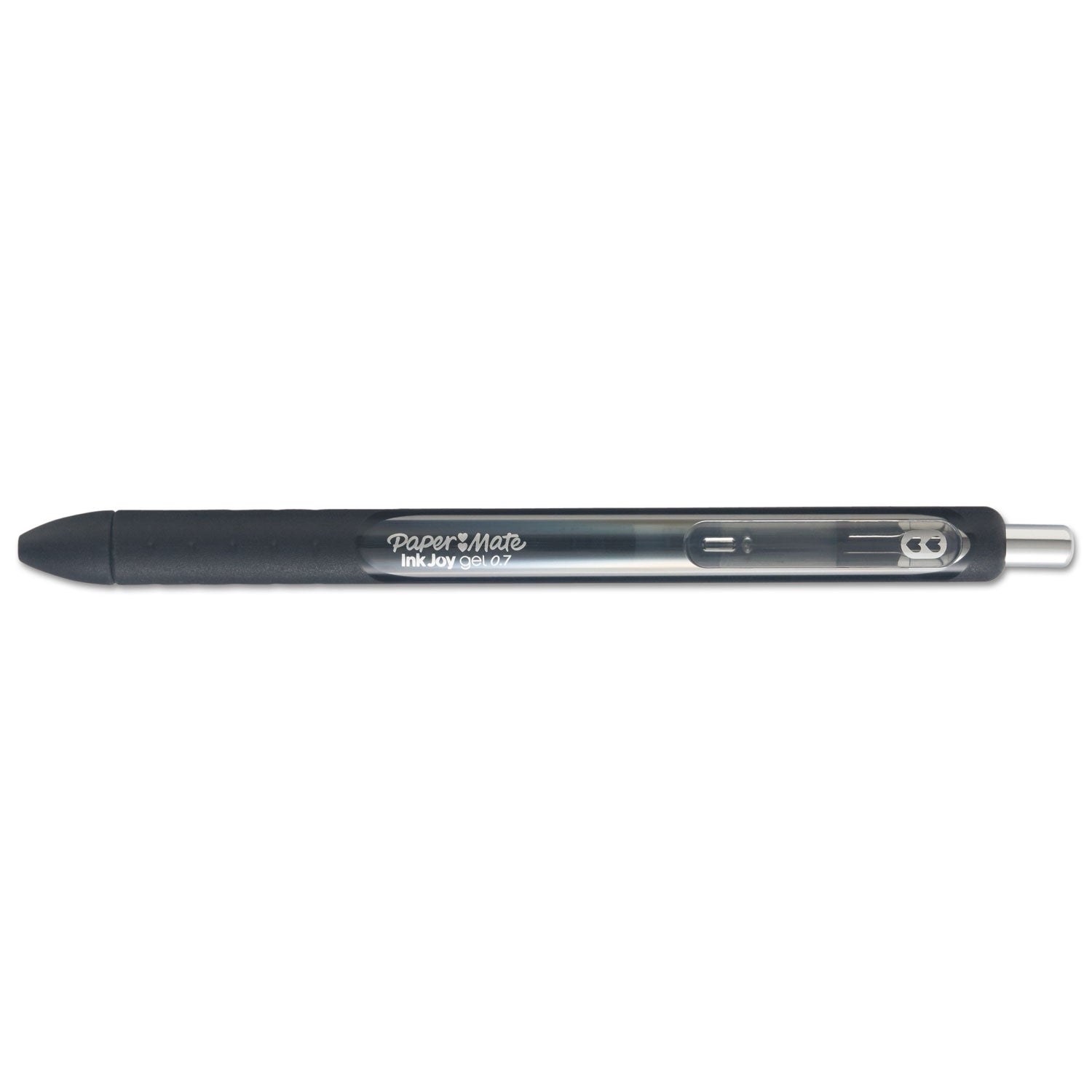 Paper Mate InkJoy Gel Pen - 0.7 mm Pen Point - Retractable - Black Ink - Gel-based - Black Barrel - 1 Dozen