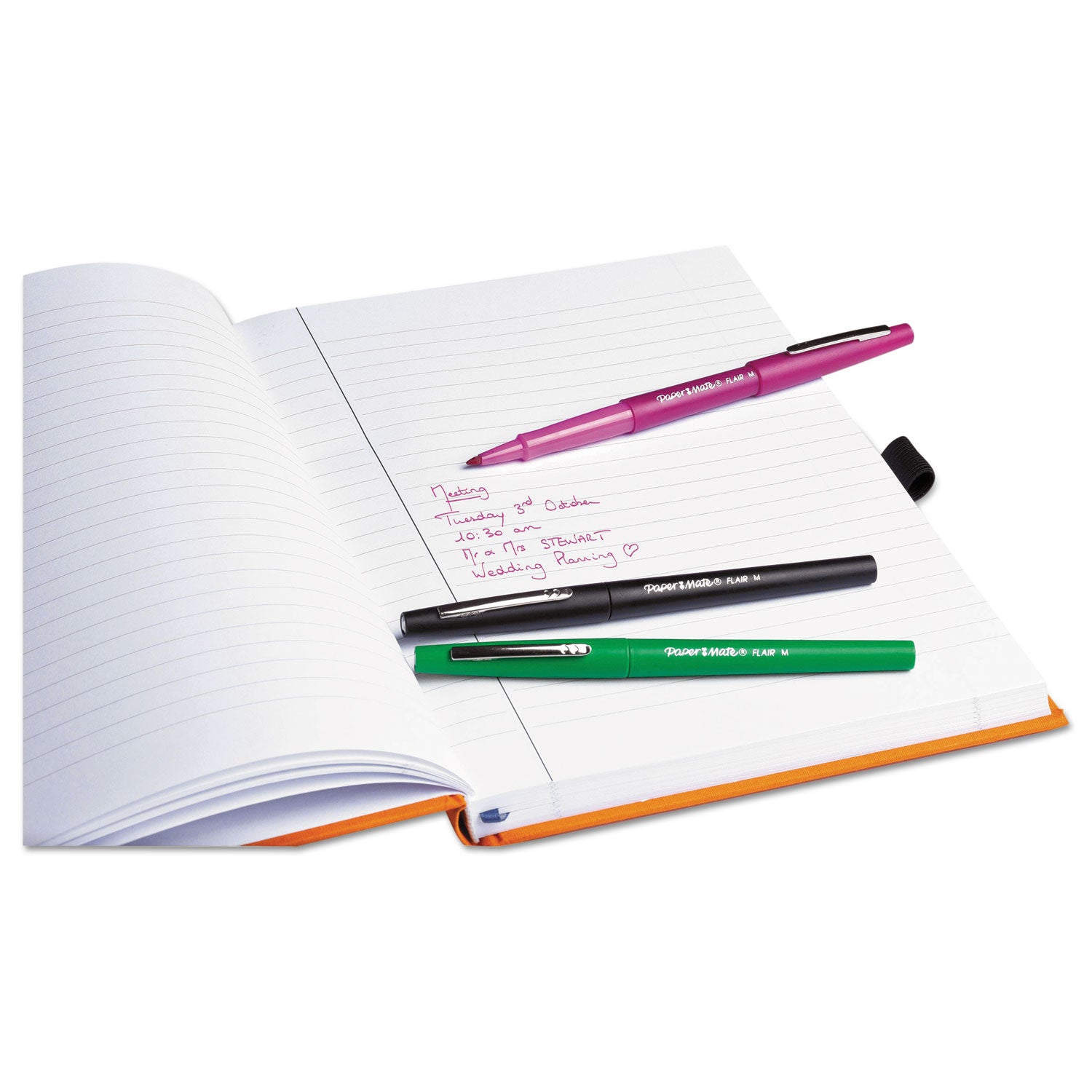 Paper Mate Flair Medium Point Porous Markers - 1.4 mm Medium Bullet Pen Point - Black Ink - Water Based - Black Barrel - Felt Tip - 36 / Pack